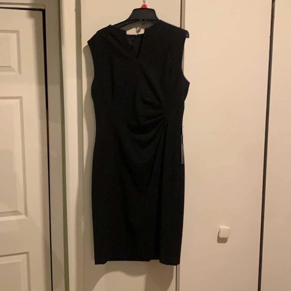Black vneck Tahari dress